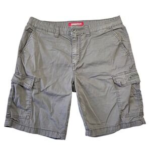Unionbay Mens Cargo Shorts Gray Size 34 Cotton Blend Relaxed Pockets Y2k Punk